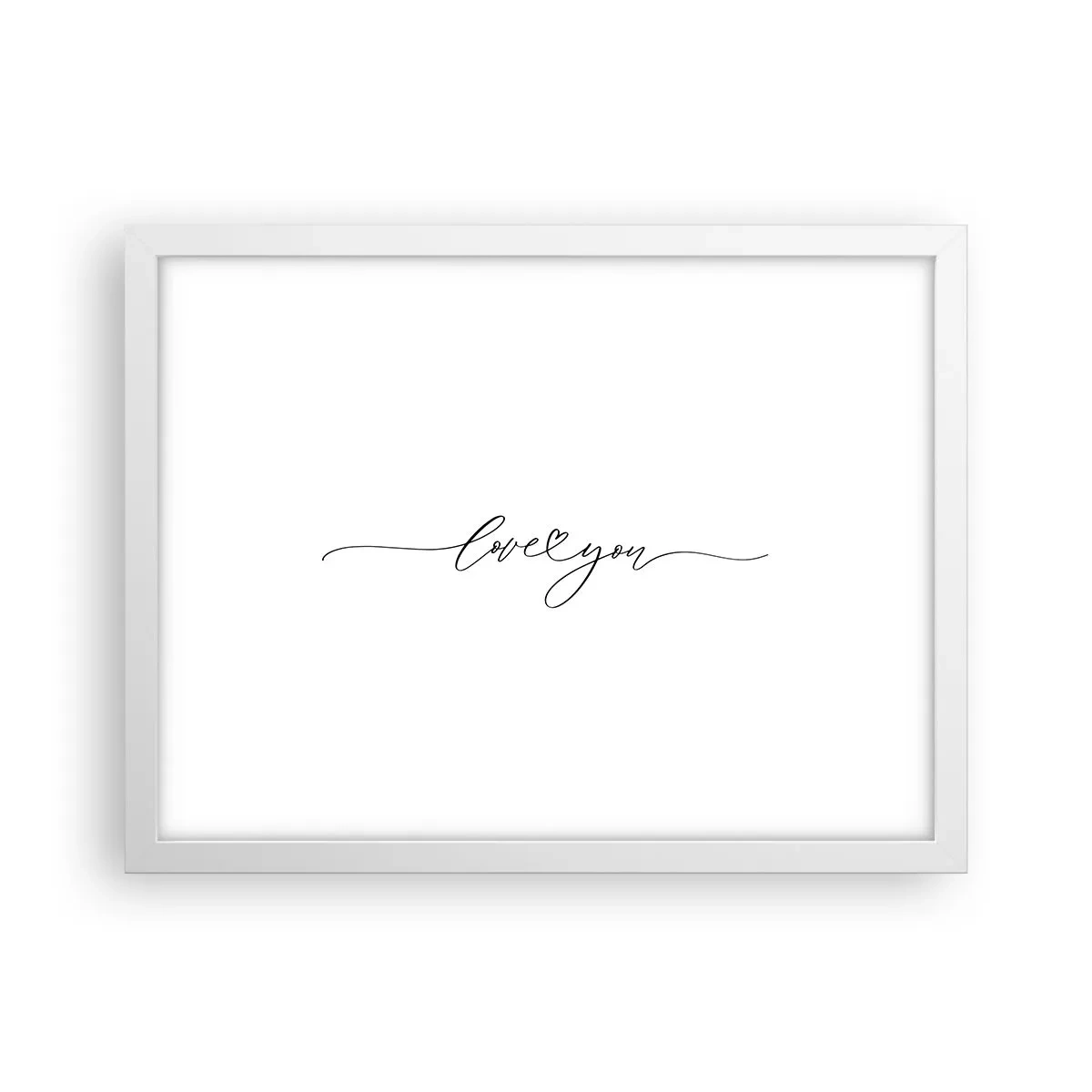 Póster en marco blanco - Negro sobre blanco - 40x30 cm