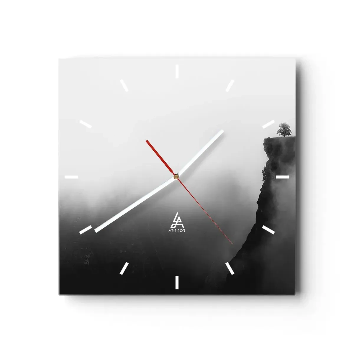 Reloj de pared - Reloj de vidrio - En el límite del mundo - 40x40 cm