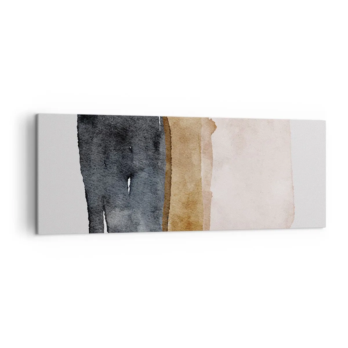 Cuadro sobre lienzo - Impresión de Imagen - Una composición minimalista de tres rectángulos en tonos tierra. - 140x50cm - Una composición de colores tierra - Decoración de pared moderna para salón y dormitorio ARTTOR