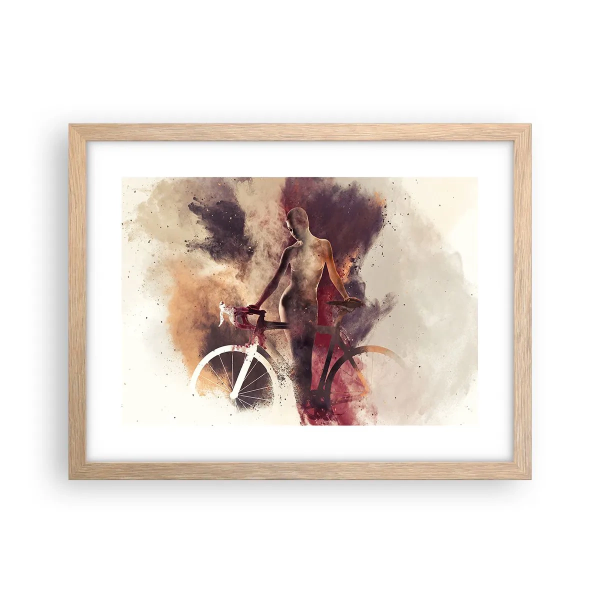 Póster en marco roble claro - En las formas de mármol un alma ciclista - 40x30 cm