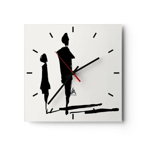 Reloj de pared - Reloj de vidrio - ¿Seguro que juntos? - 40x40 cm