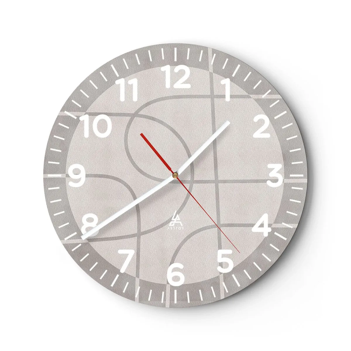 Reloj de pared - Reloj de vidrio - Circular y rectilíneo - 30x30 cm