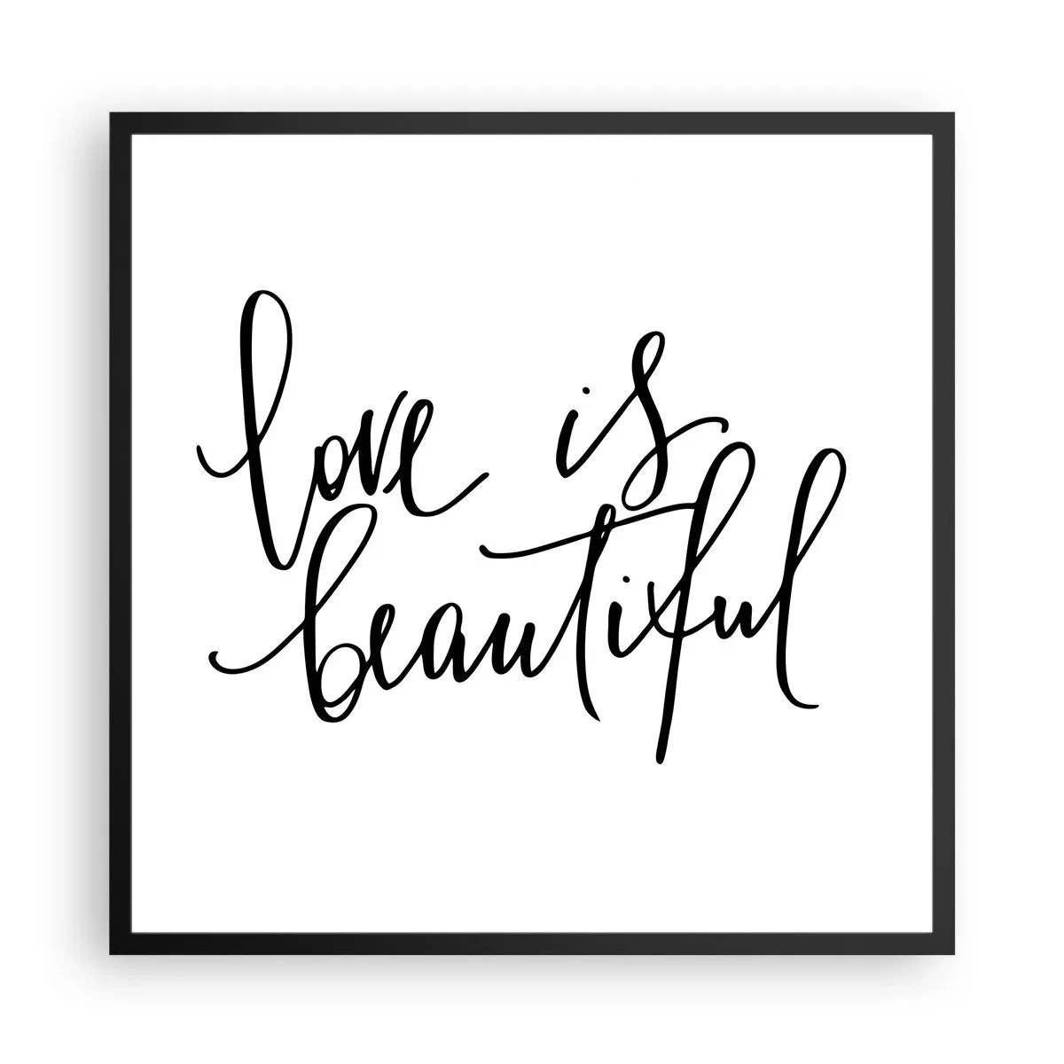 Póster en marco negro - Leer y repetir - 60x60 cm