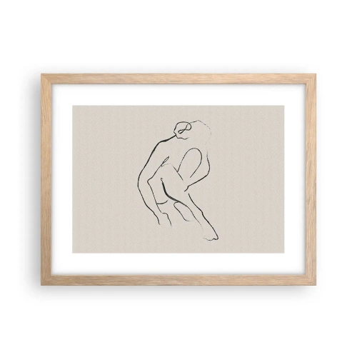 Póster en marco roble claro - Boceto íntimo - 40x30 cm