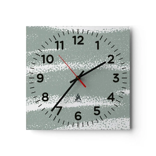 Reloj de pared - Reloj de vidrio - Abstracción invernal - 30x30 cm