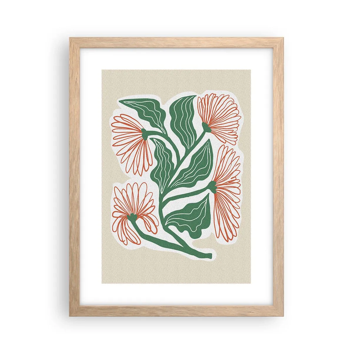 Póster en marco roble claro - Folclórico y moderno - 30x40 cm