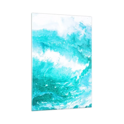 Cuadro sobre vidrio - Impresiones sobre Vidrio - Remolino abstracto en tonos azules - 80x120cm - En el núcleo del elemento - Decoración de pared moderna para salón y dormitorio ARTTOR