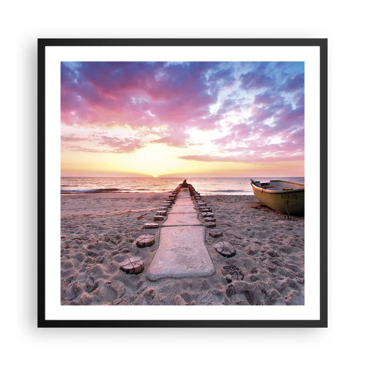 Póster en marco negro - Un momento de profunda experiencia - 60x60 cm