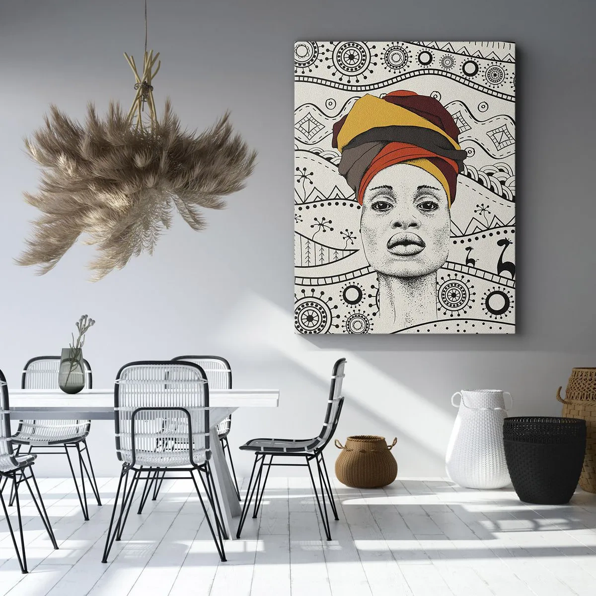 Cuadro sobre lienzo - Impresión de Imagen - Retrato africano - 45x80 cm