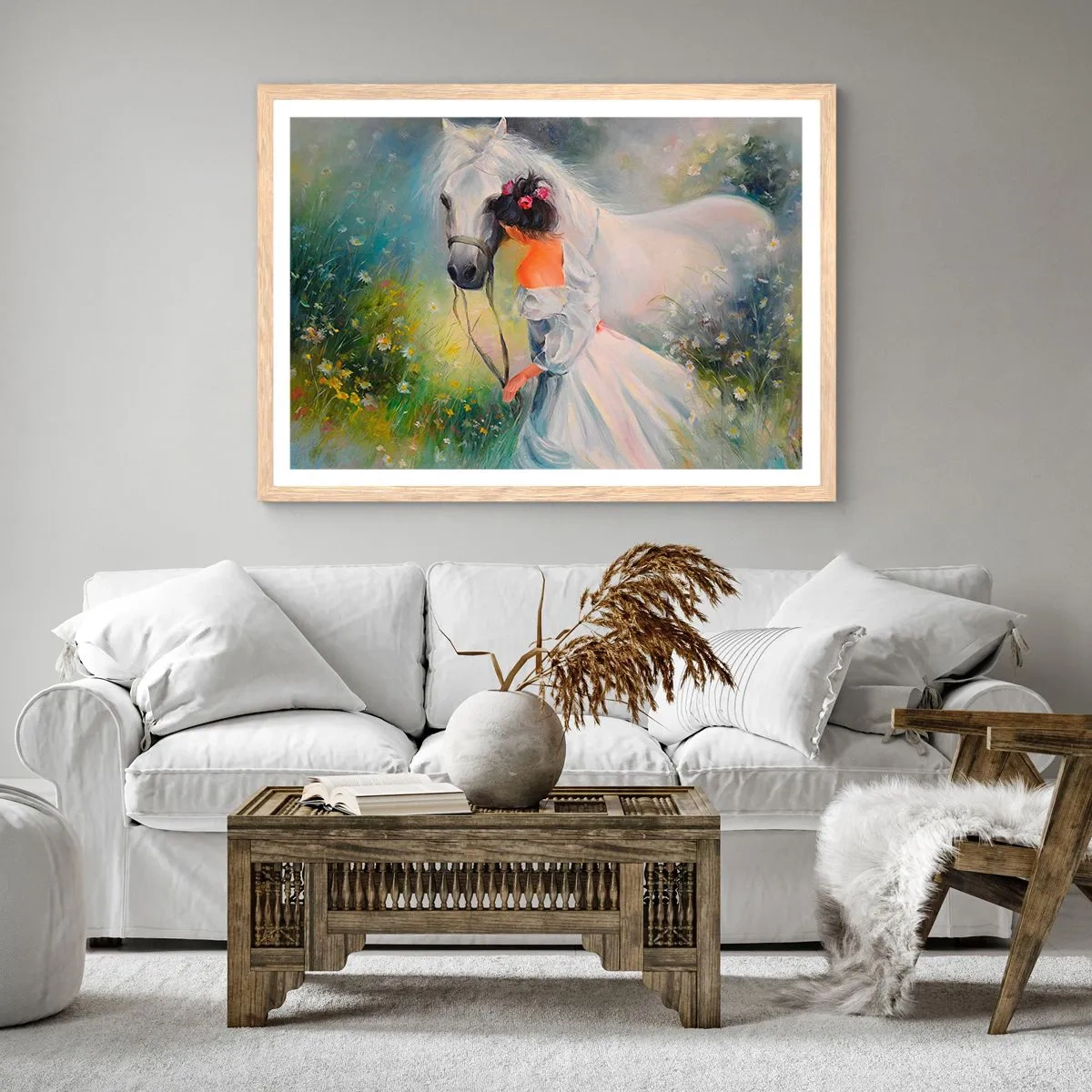 Póster en marco roble claro - Como si de un hermoso sueño se tratara - 100x70 cm