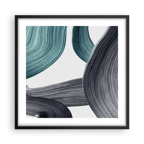 Póster en marco negro - Senderos esmeralda y negro - 50x50 cm
