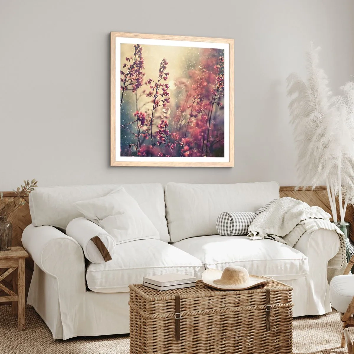 Póster en marco roble claro - Jardín secreto - 60x60 cm