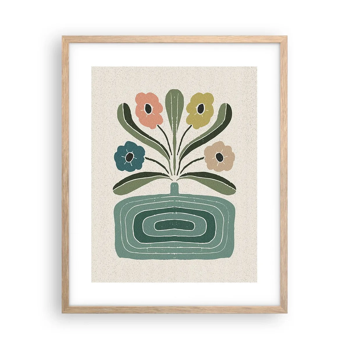 Póster en marco roble claro - Ramo simétrico - 40x50 cm