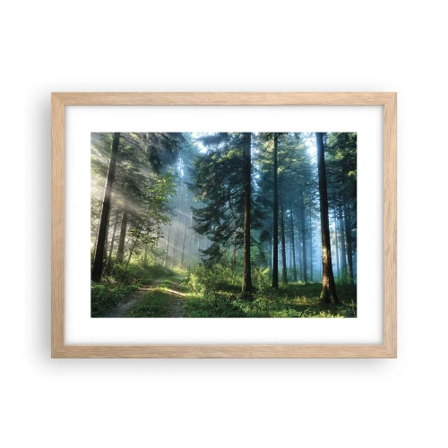 Póster en marco roble claro - Radiante por la mañana - 40x30 cm