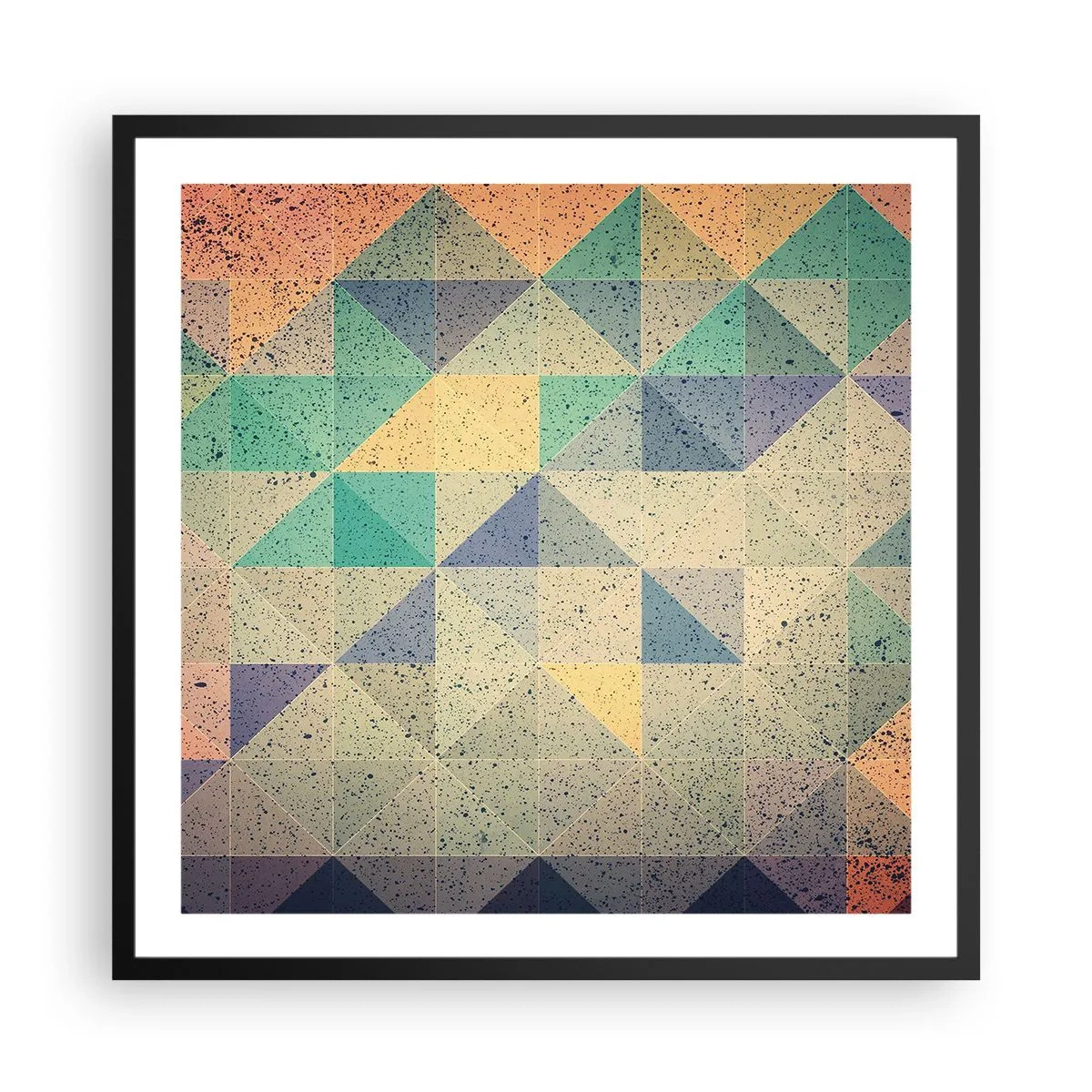 Póster en marco negro - República de los triángulos - 60x60 cm