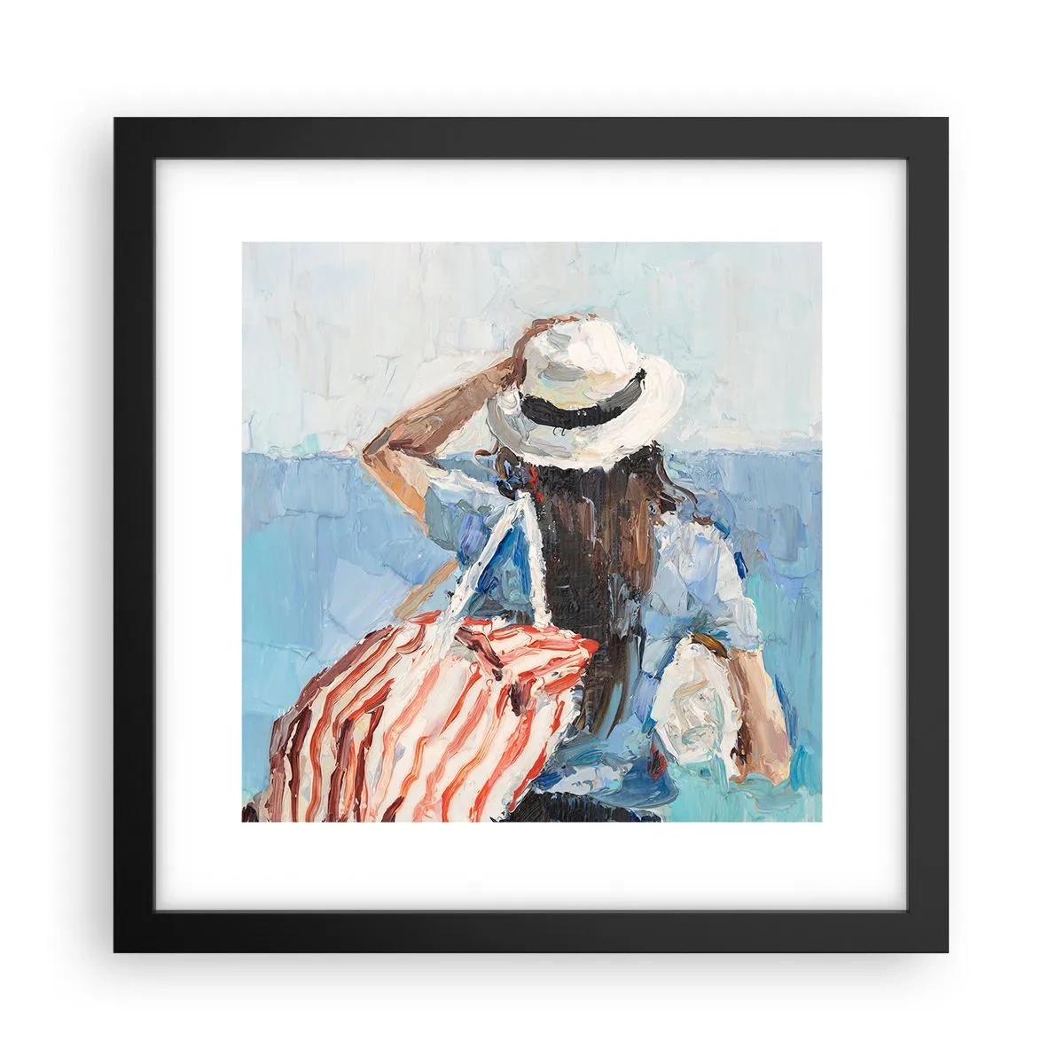 Póster en marco negro - Bienvenida a tus vacaciones - 30x30 cm