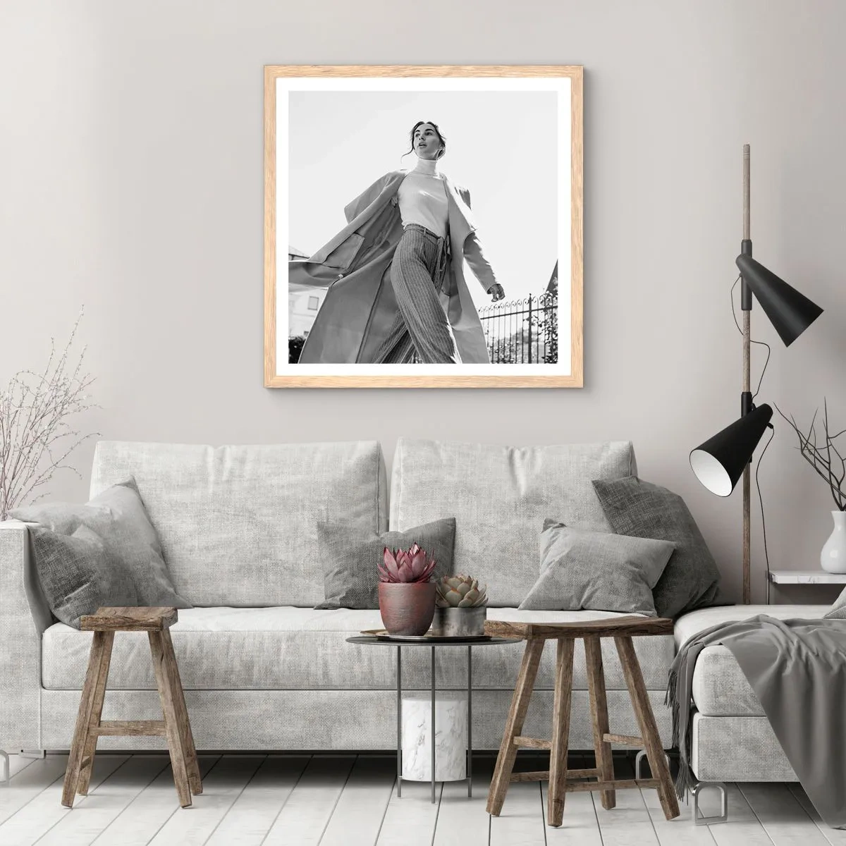 Póster en marco roble claro - ¿Vienes conmigo? - 30x30 cm