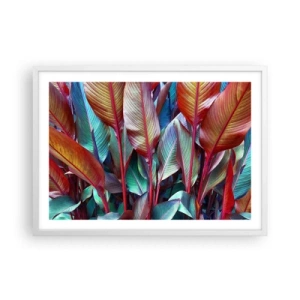 Póster en marco blanco - Un matorral de colores - 70x50 cm