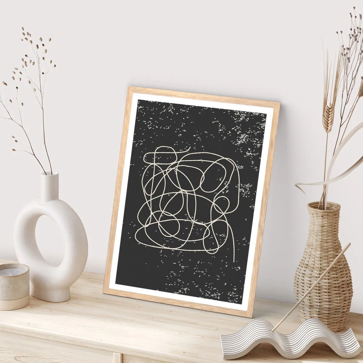 Póster en marco roble claro - Pensamientos errantes - 61x91 cm