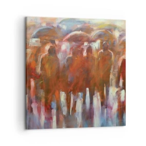 Cuadro sobre lienzo - Impresión de Imagen - Iguales entre la niebla - 60x60 cm