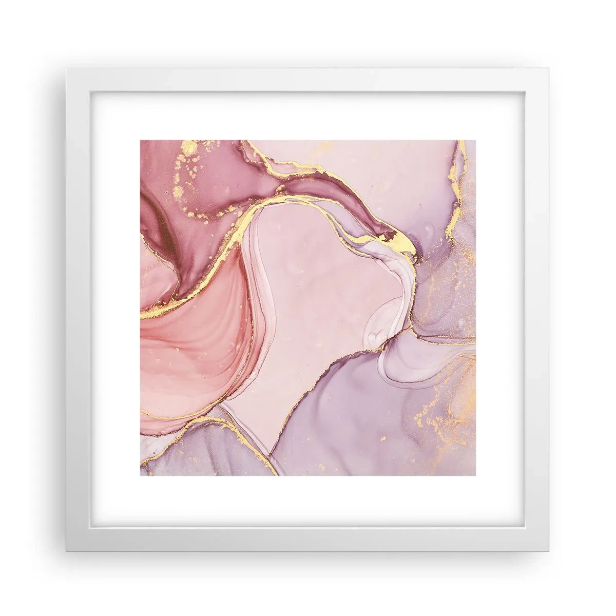 Póster en marco blanco - Caricia de colores - 30x30 cm