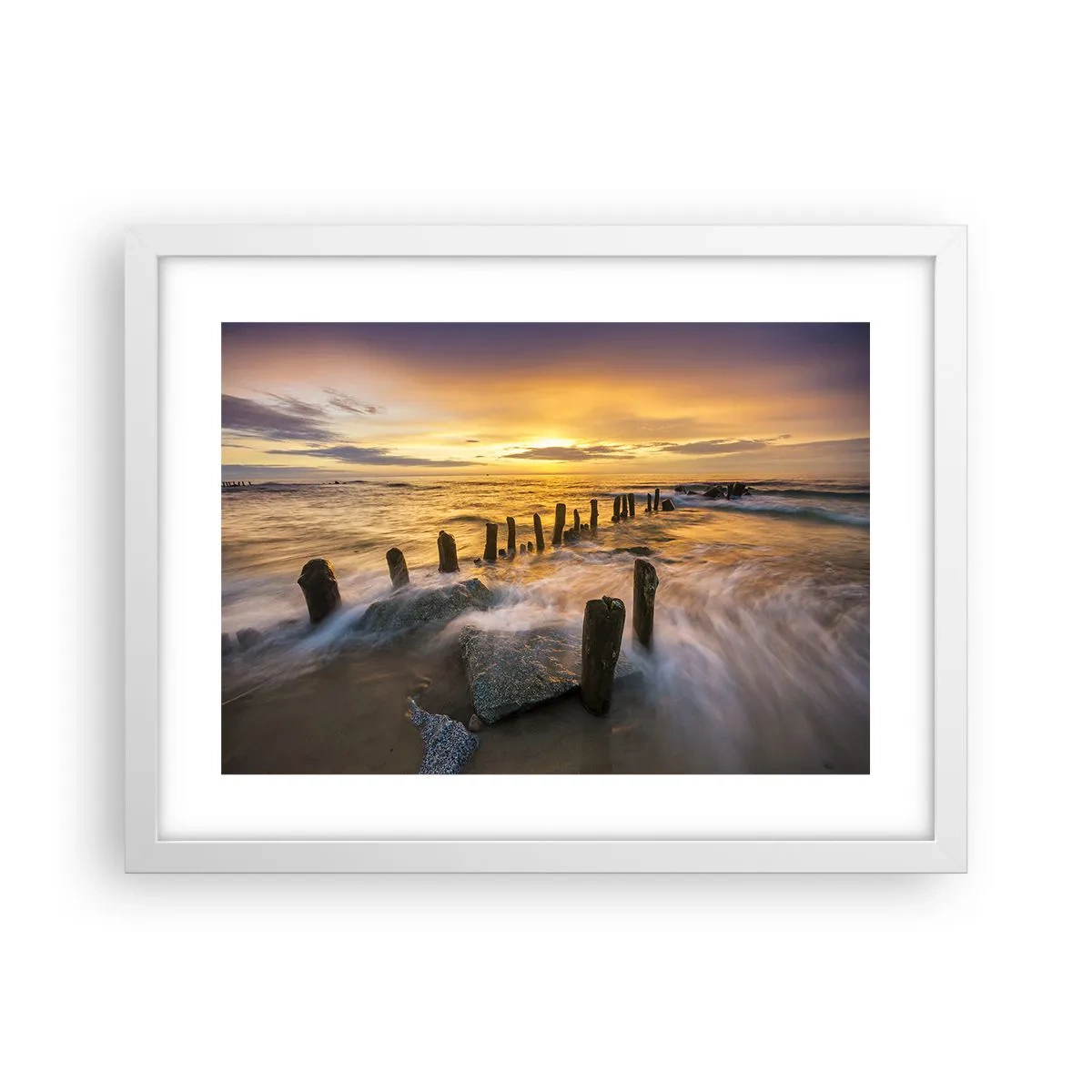 Póster en marco blanco - La cruda belleza del Báltico - 40x30 cm