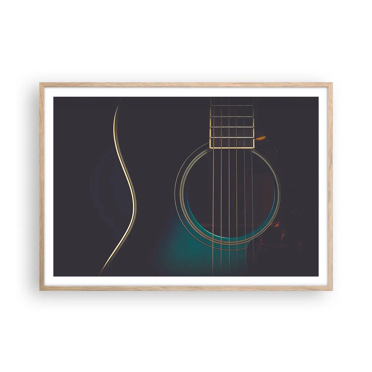 Póster en marco roble claro - Un momento antes de que suene - 100x70 cm