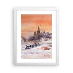 Póster en marco blanco - Atardecer real - 30x40 cm