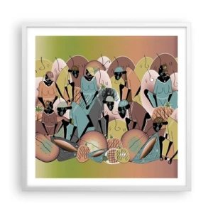 Póster en marco blanco - Se avecina una gran celebración - 60x60 cm