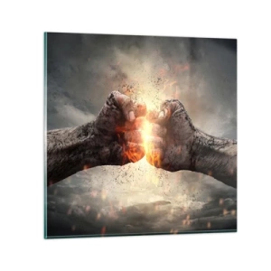 Cuadro sobre vidrio - Impresiones sobre Vidrio - La lucha comienza - 40x40 cm