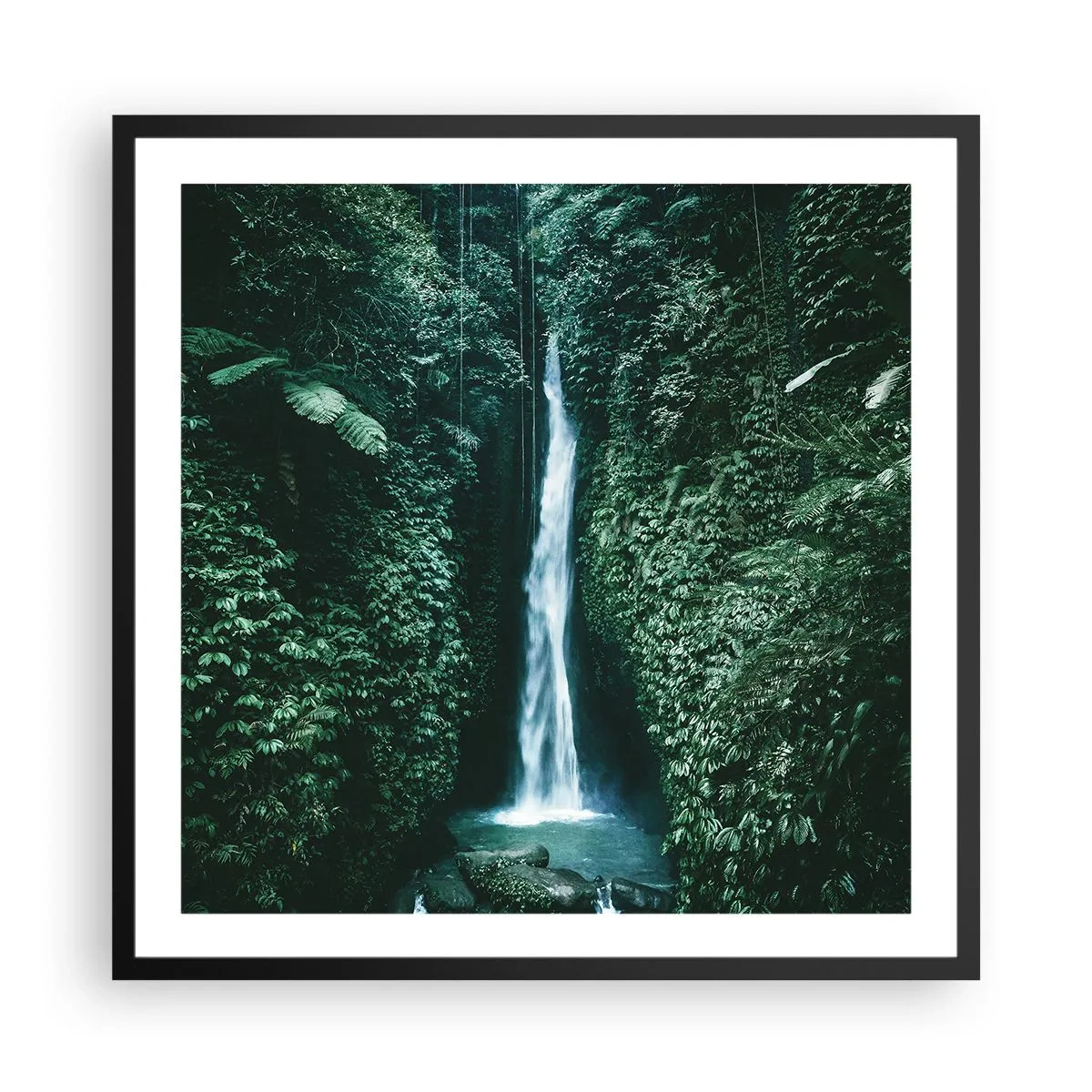 Póster en marco negro - Balneario tropical - 60x60 cm