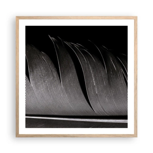 Póster en marco roble claro - Pluma - una construcción maravillosa - 60x60 cm