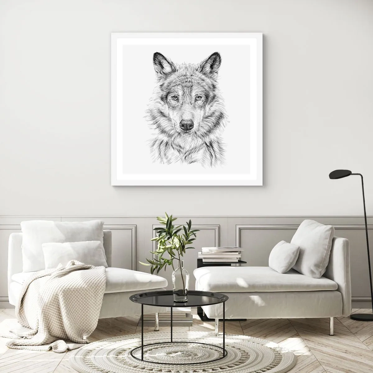 Póster en marco blanco - Un líder nato - 40x40 cm