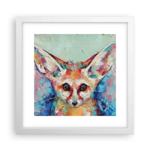 Póster en marco blanco - Mirada penetrante - 30x30 cm