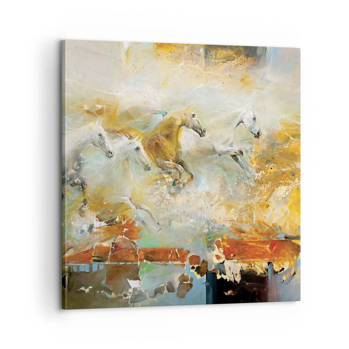 Cuadro sobre lienzo - Impresión de Imagen - Galopando a través de la luz - 60x60 cm