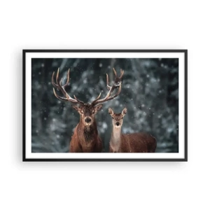 Póster en marco negro - El señor y la señora del bosque - 91x61 cm