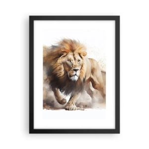 Póster en marco negro - El rey ha partido - 30x40 cm