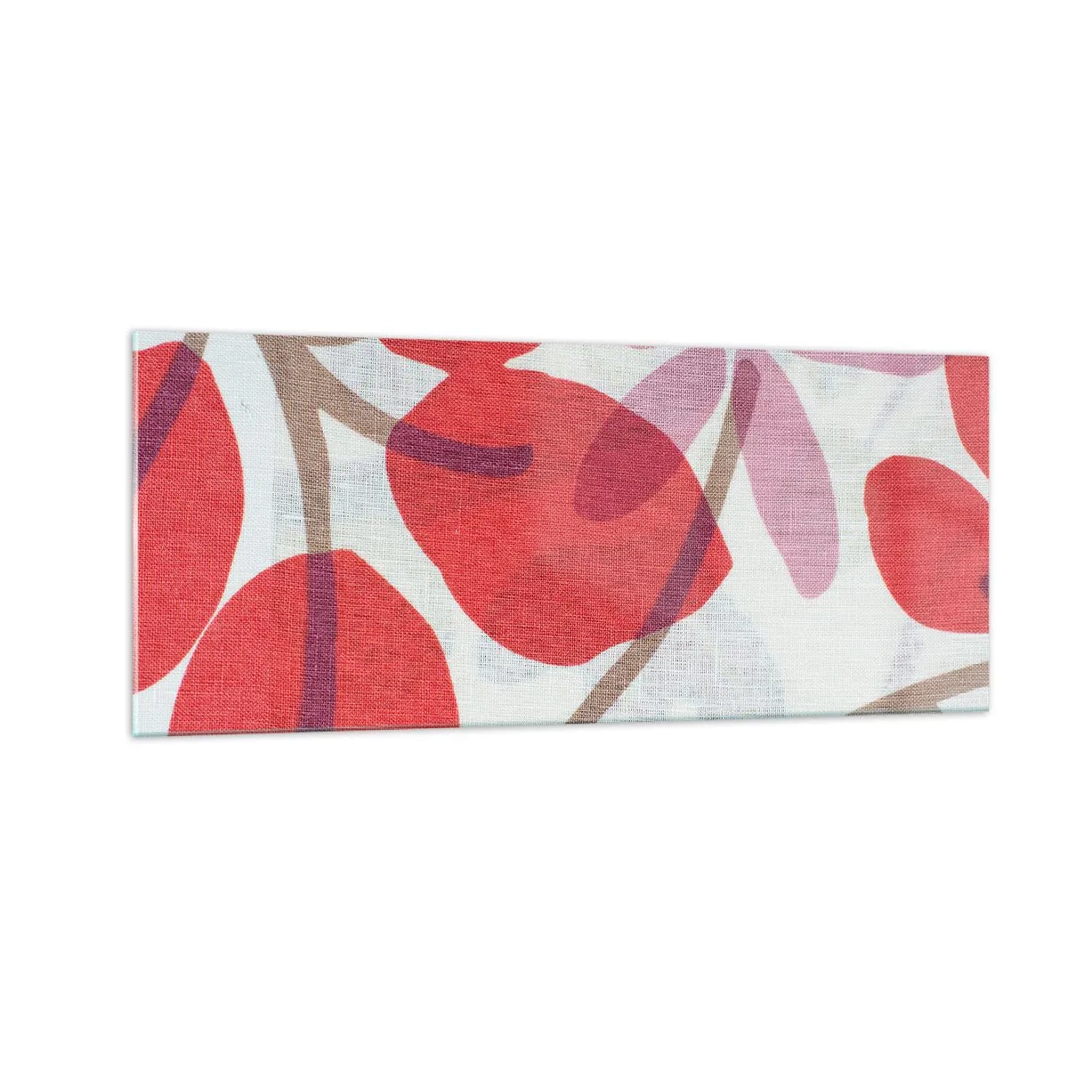 Cuadro sobre vidrio - Impresiones sobre Vidrio - Composición floral en rosa - 100x40 cm
