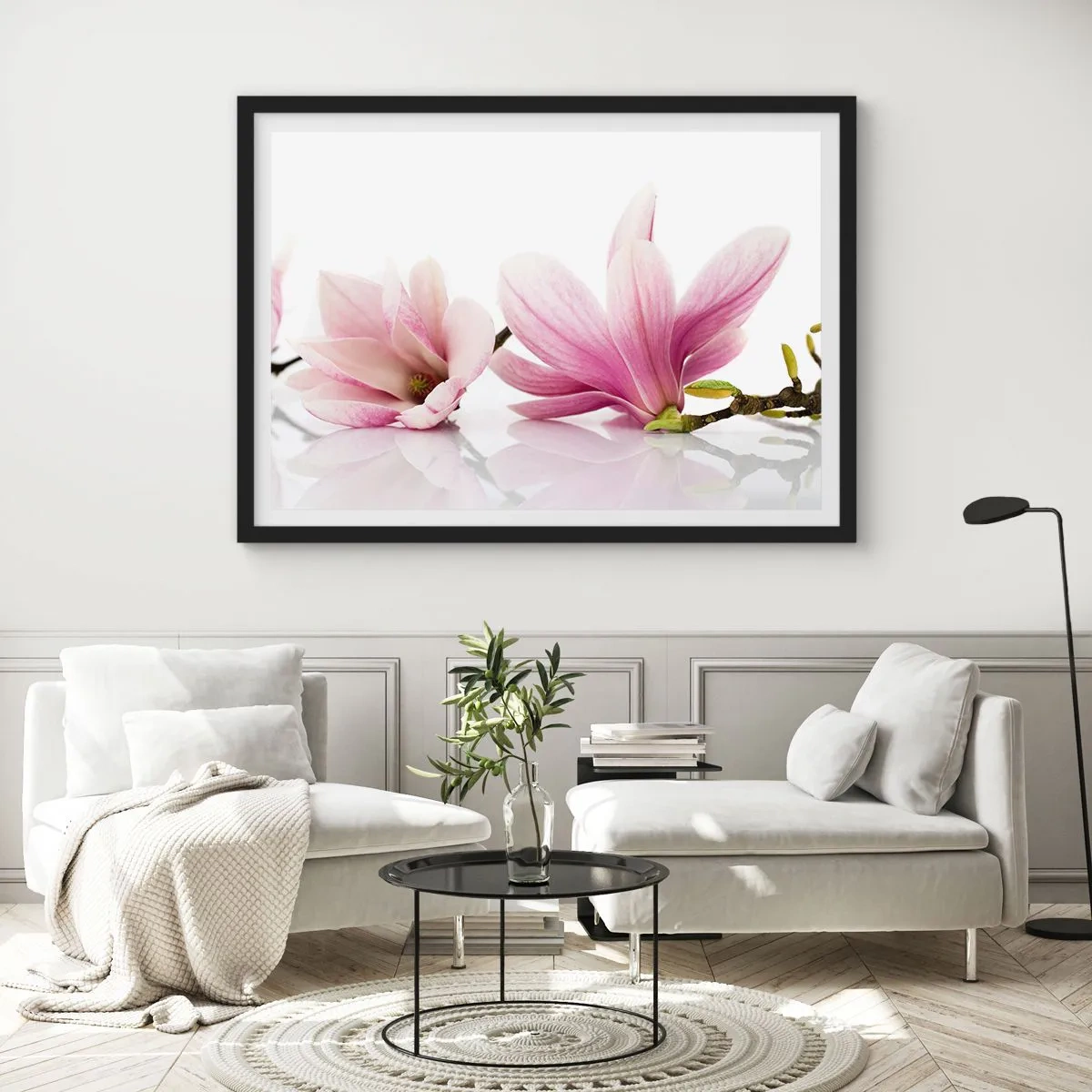 Póster en marco negro - Suave como un soplo de primavera - 50x40 cm