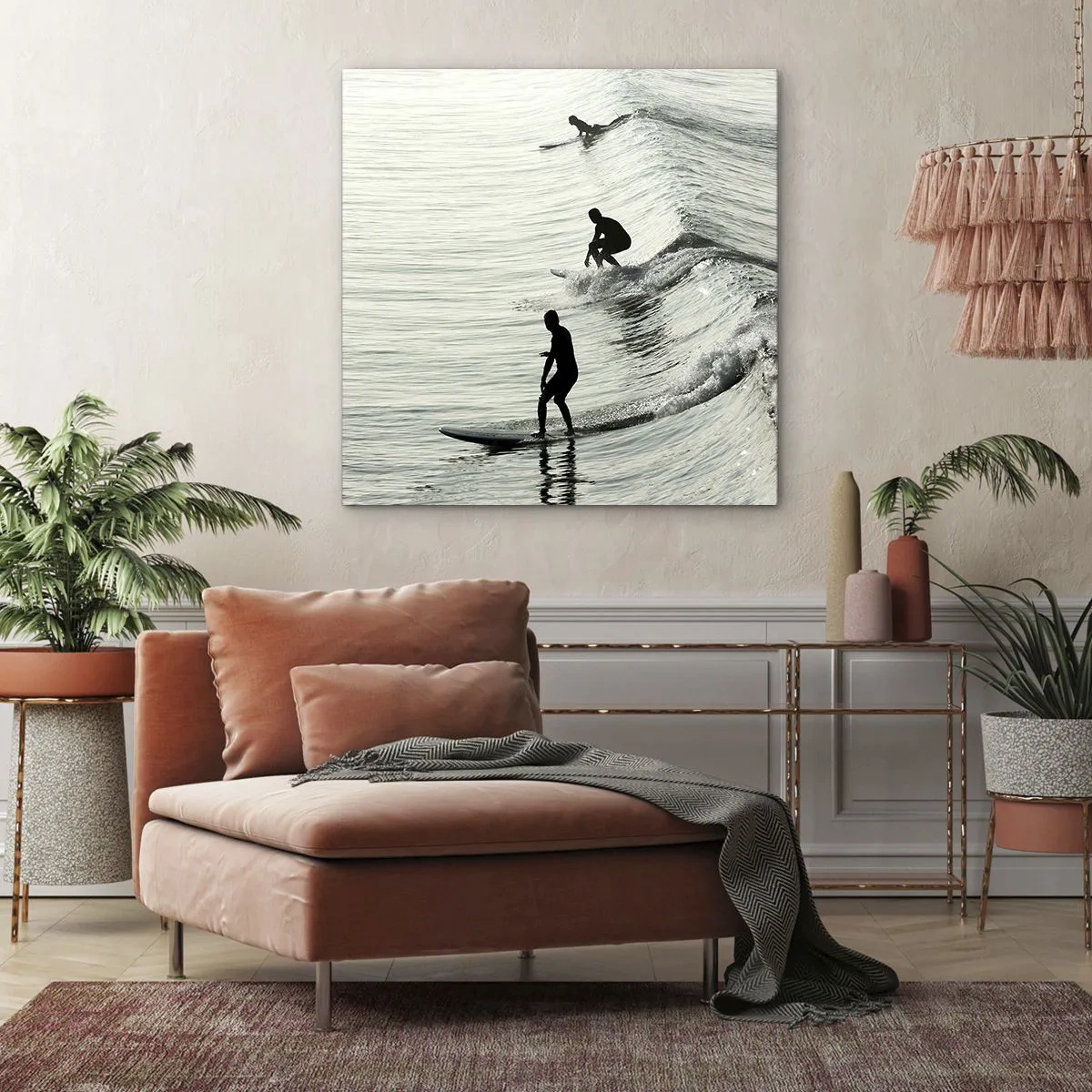 Cuadro sobre lienzo - Impresión de Imagen - Al encuentro de la ola - 30x30 cm