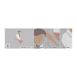 Muestra de fotomural Premium Sand - Un esbozo de encanto - Mujer, Gráficos, Modelo - 100x30 cm
