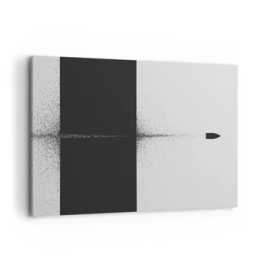 Cuadro sobre lienzo - Impresión de Imagen - Un proyectil simbólico de estilo minimalista y abstracto. - 100x70cm - Directa al objetivo - Decoración de pared moderna para salón y dormitorio ARTTOR