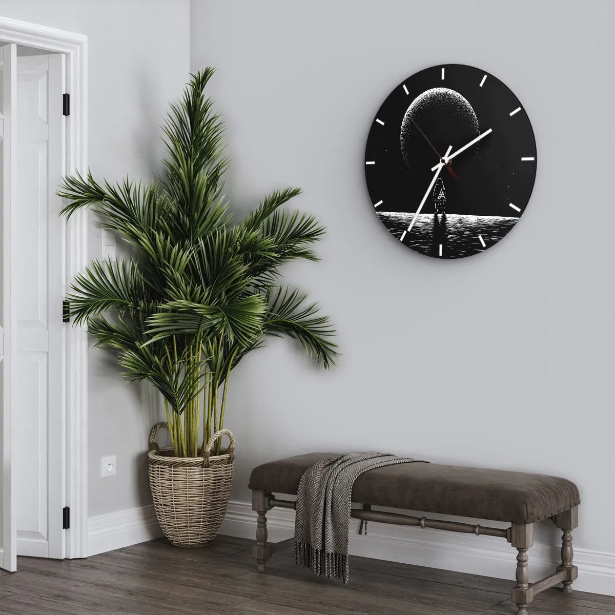 Reloj de pared - Reloj de vidrio - Cara a cara - 30x30 cm