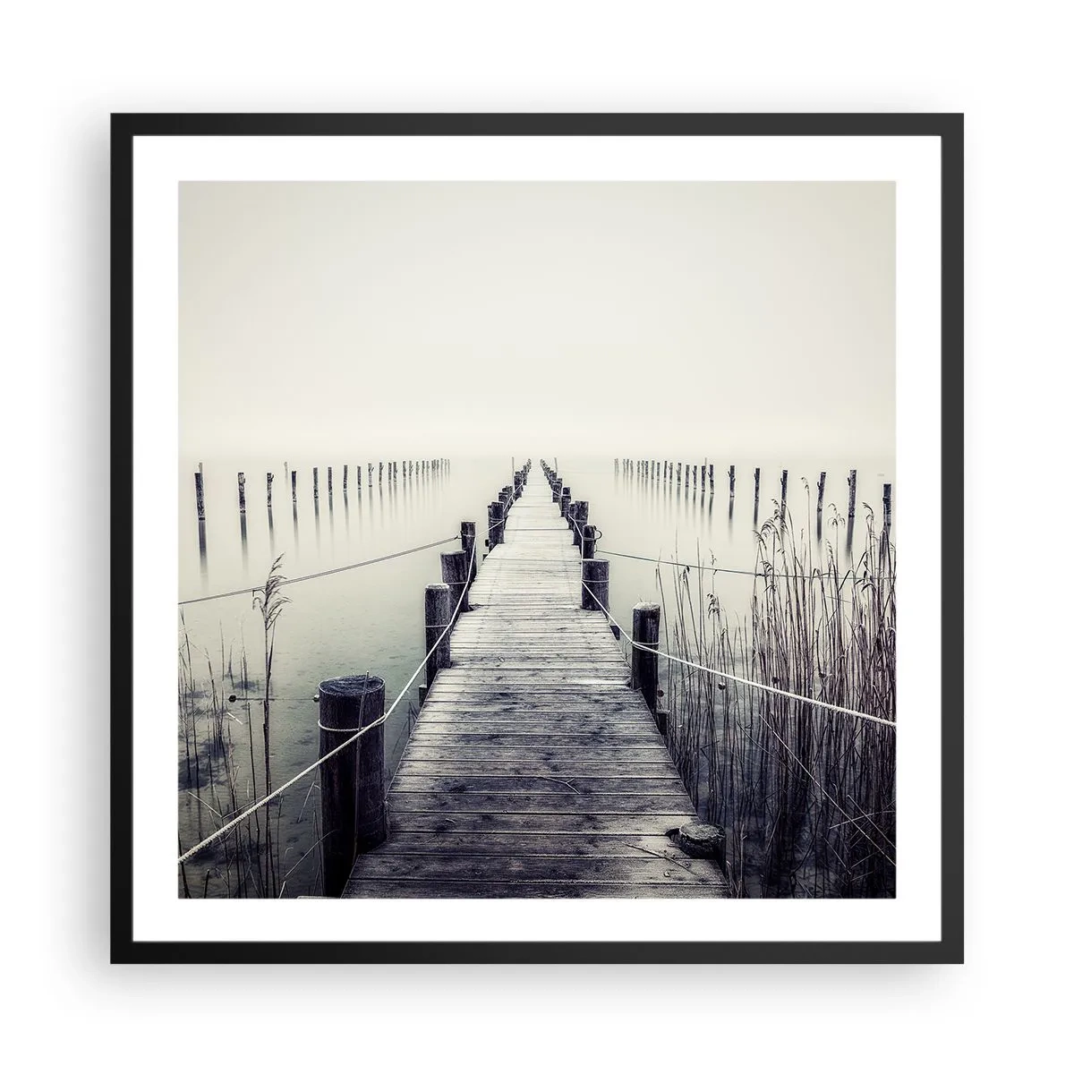 Póster en marco negro - Sumergirse en la paz - 60x60 cm