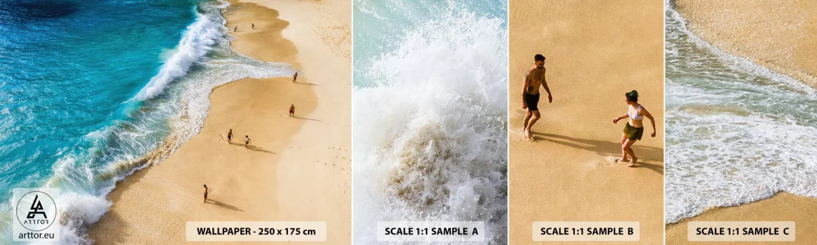 Muestra De Fotomural Standard Eco - Y luego el sol, la playa... - Playa, orilla del mar, Mar - 100x30 cm