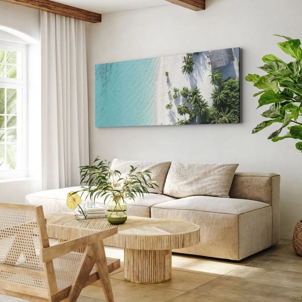 Cuadro sobre lienzo - Impresión de Imagen - Vacaciones en el paraíso - 100x40 cm