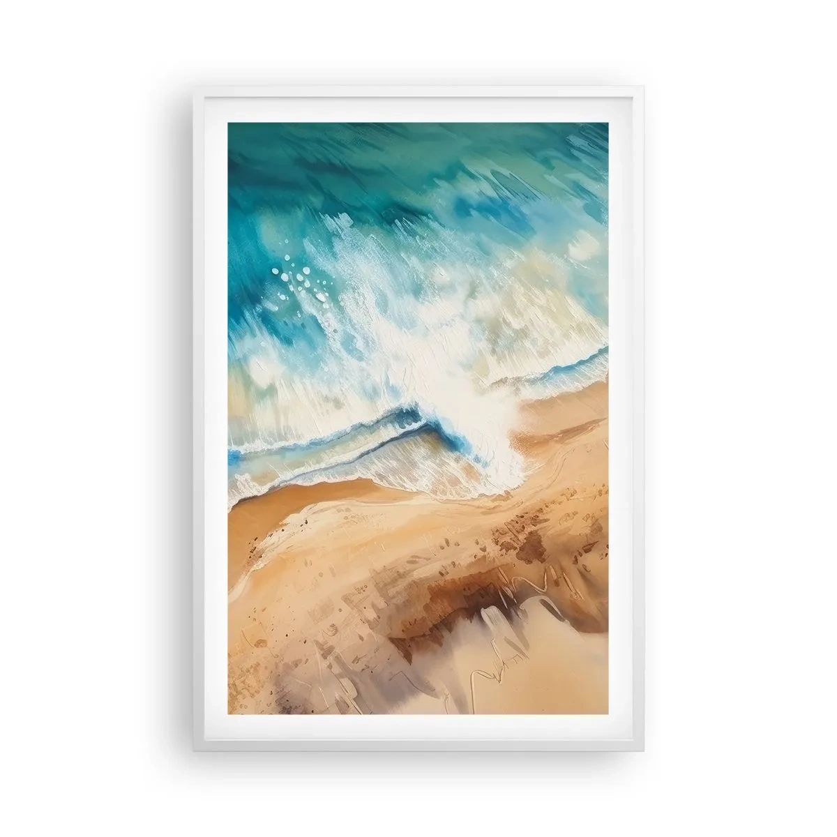 Póster en marco blanco - Olas recurrentes - 61x91 cm