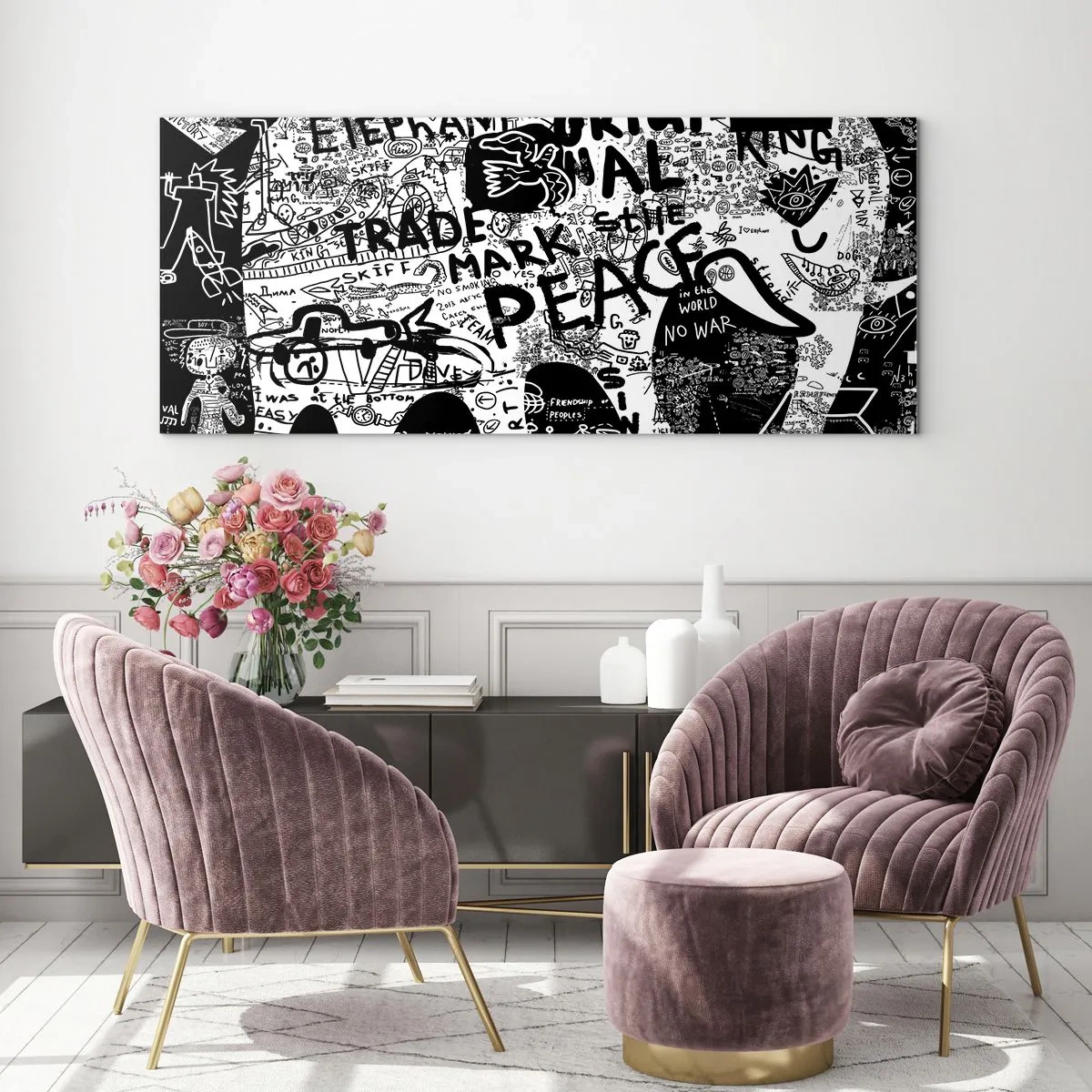 Cuadro sobre vidrio - Impresiones sobre Vidrio - El rico mundo de la calle - 100x40 cm