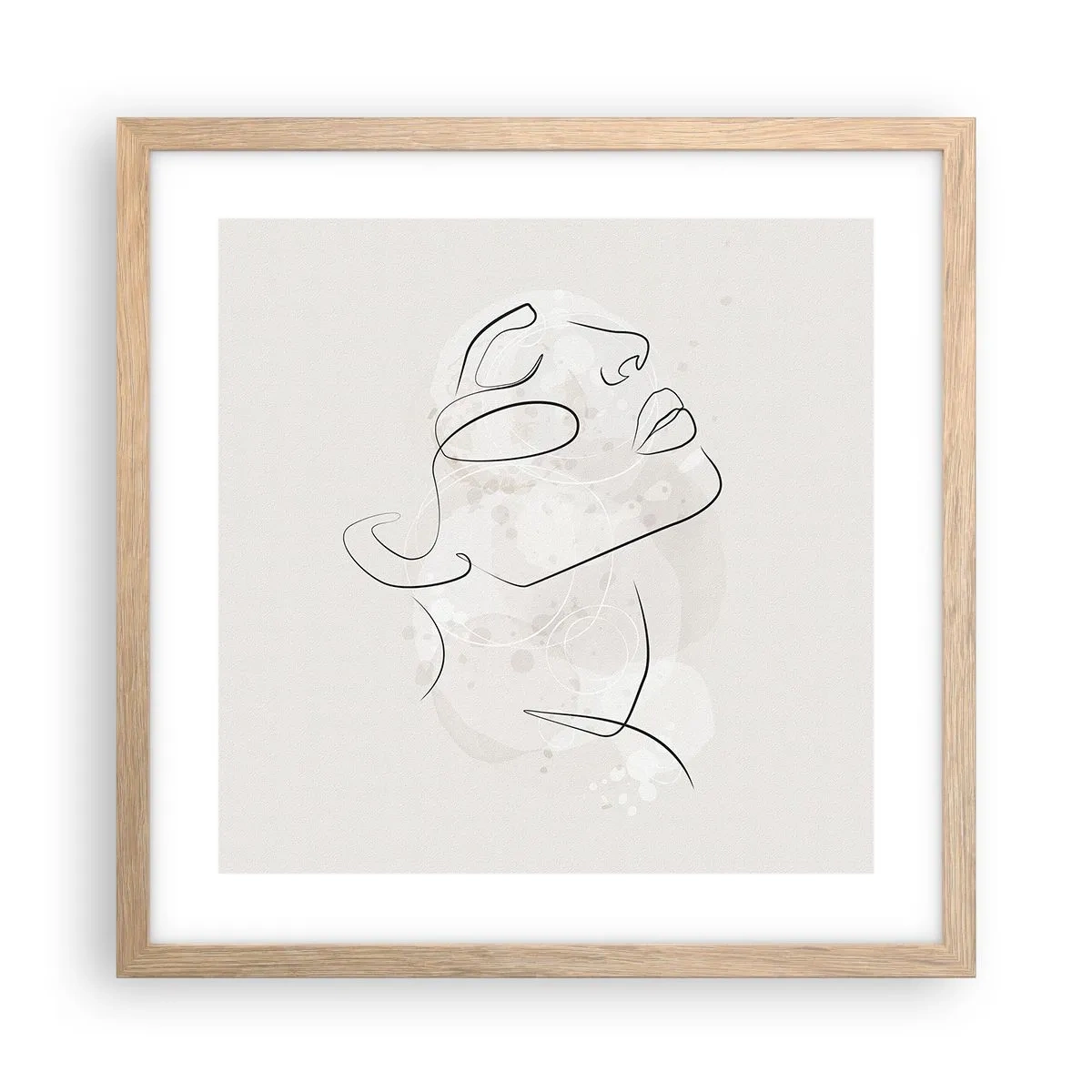 Póster en marco roble claro - Contorno de un sueño - 40x40 cm