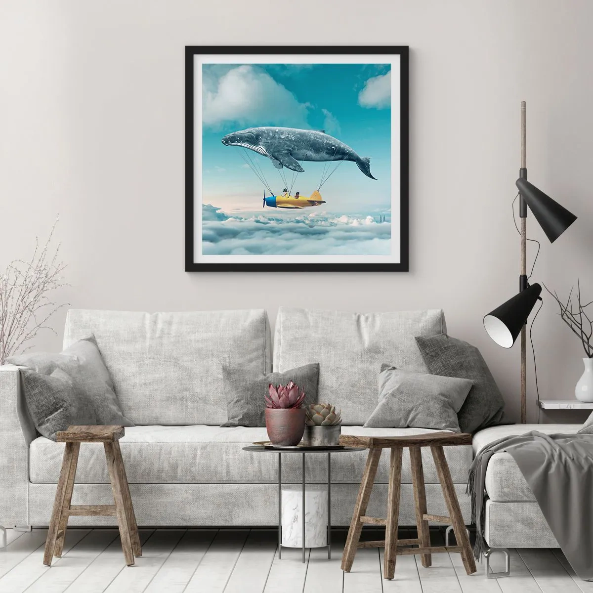 Póster en marco negro - ¿Por qué no? - 40x40 cm